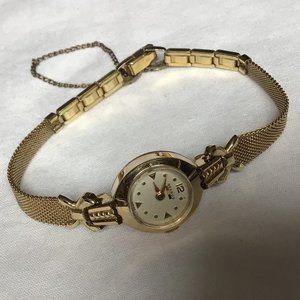 Benrus - Vintage elegant ladies gold watch with box